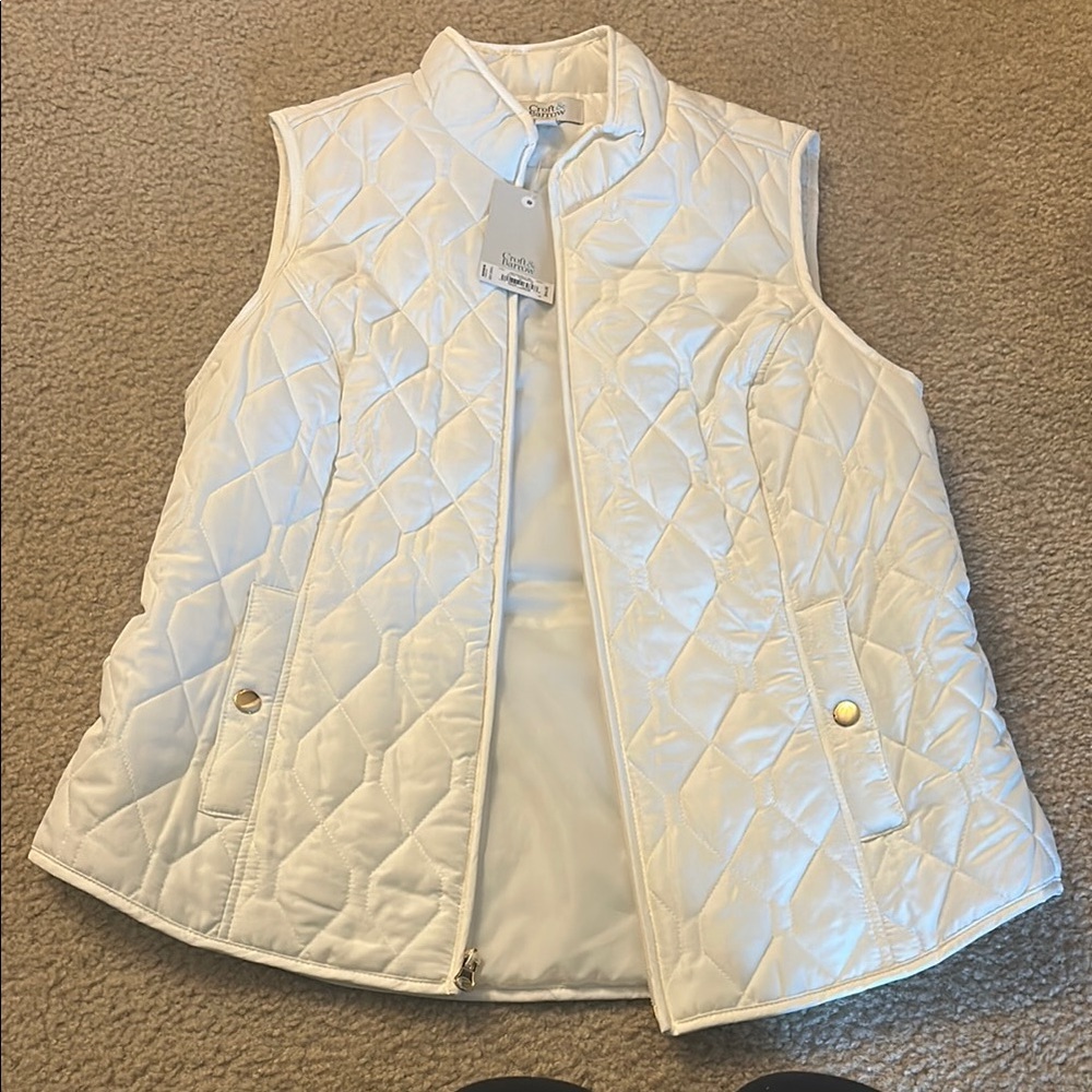 White Quilted Vest